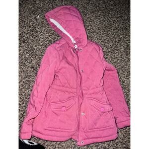 J For Justify Quilted Cozy Warm Girls Pink Hooded Coat Size 6